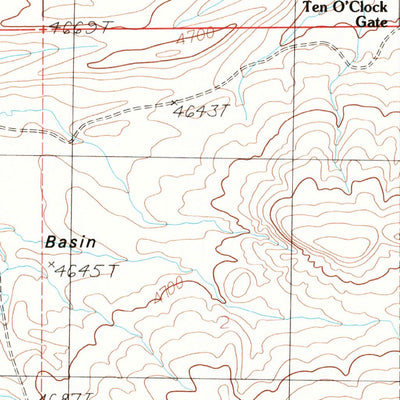 United States Geological Survey Ten O'Clock Gate, MT (1986, 24000-Scale) digital map