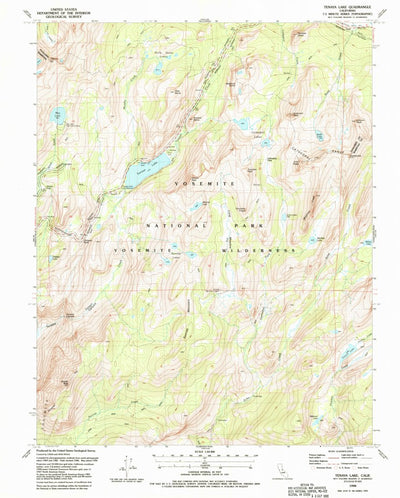 United States Geological Survey Tenaya Lake, CA (1990, 24000-Scale) digital map