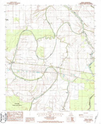 United States Geological Survey Tendal, LA (1986, 24000-Scale) digital map