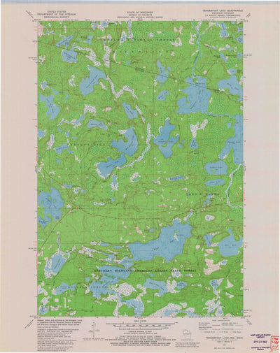 United States Geological Survey Tenderfoot Lake, WI-MI (1981, 24000-Scale) digital map