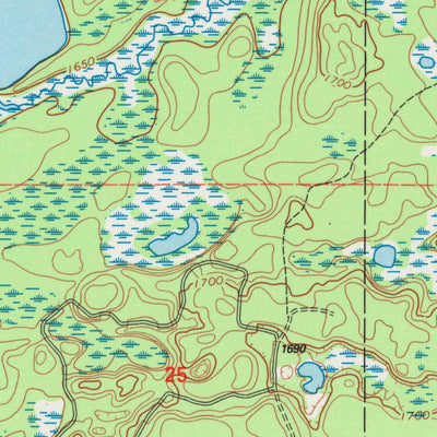 United States Geological Survey Tenderfoot Lake, WI-MI (1999, 24000-Scale) digital map