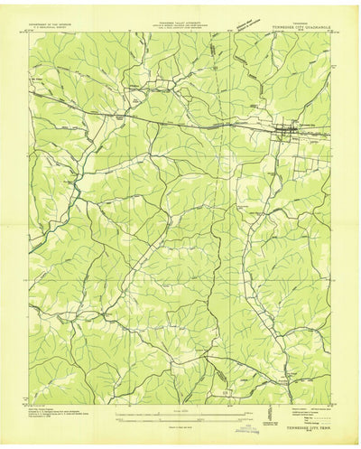 United States Geological Survey Tennessee City, TN (1936, 24000-Scale) digital map