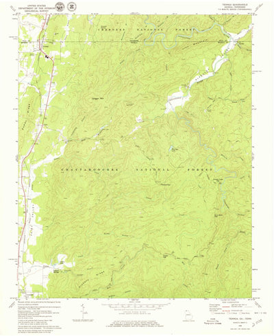 United States Geological Survey Tennga, GA-TN (1968, 24000-Scale) digital map