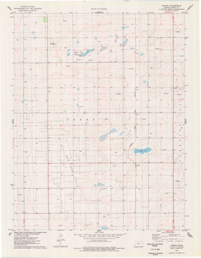 United States Geological Survey Tennis, KS (1976, 24000-Scale) digital map