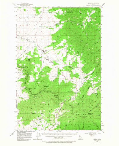 United States Geological Survey Tensed, ID (1957, 62500-Scale) digital map