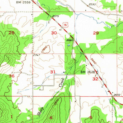 United States Geological Survey Tensed, ID (1957, 62500-Scale) digital map