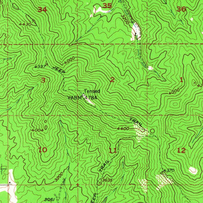 United States Geological Survey Tensed, ID (1957, 62500-Scale) digital map