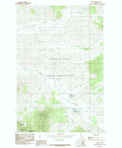 United States Geological Survey Tensed, ID (1985, 24000-Scale) digital map