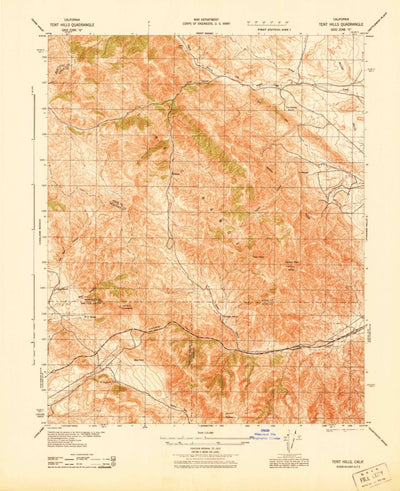 United States Geological Survey Tent Hills, CA (1943, 31680-Scale) digital map