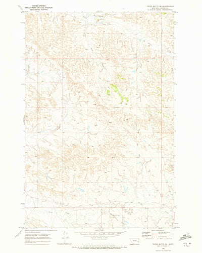 United States Geological Survey Tepee Butte NE, MT (1969, 24000-Scale) digital map