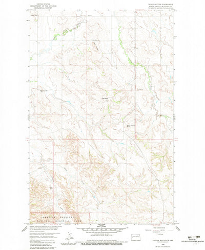 United States Geological Survey Tepee Buttes, ND (1958, 24000-Scale) digital map