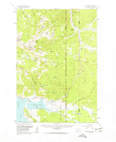 United States Geological Survey Tepee Creek, MT-WY (1958, 62500-Scale) digital map
