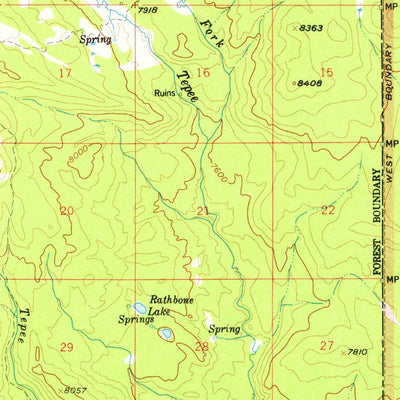 United States Geological Survey Tepee Creek, MT-WY (1958, 62500-Scale) digital map