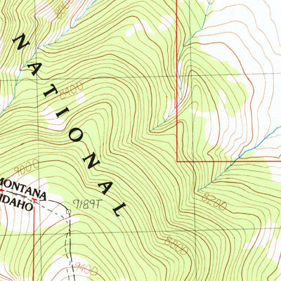 United States Geological Survey Tepee Mountain, MT-ID (1987, 24000-Scale) digital map