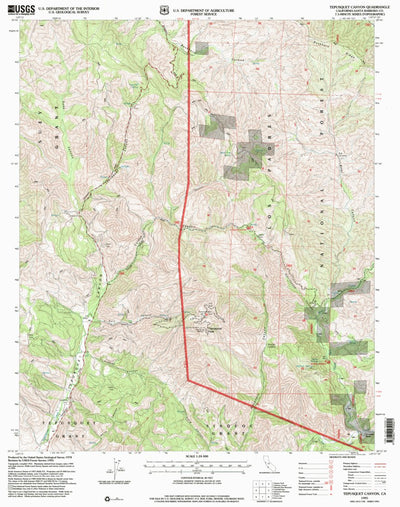 United States Geological Survey Tepusquet Canyon, CA (1995, 24000-Scale) digital map