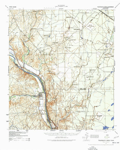 United States Geological Survey Tequesquite Creek, TX (1941, 62500-Scale) digital map
