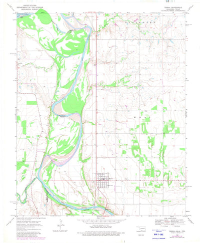 United States Geological Survey Terral, OK-TX (1968, 24000-Scale) digital map