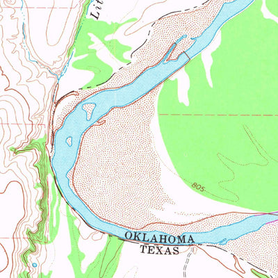 United States Geological Survey Terral, OK-TX (1968, 24000-Scale) digital map