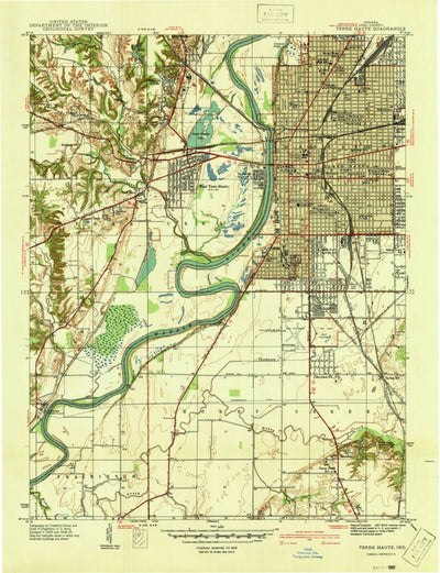 United States Geological Survey Terre Haute, IN (1941, 24000-Scale) digital map