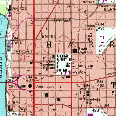 United States Geological Survey Terre Haute, IN (1986, 24000-Scale) digital map