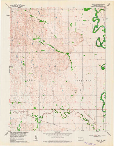 United States Geological Survey Tescott NE, KS (1961, 24000-Scale) digital map