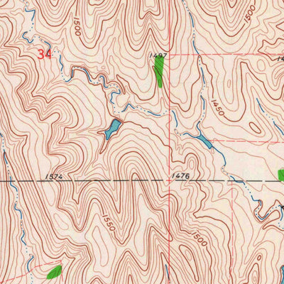 United States Geological Survey Tescott NE, KS (1961, 24000-Scale) digital map