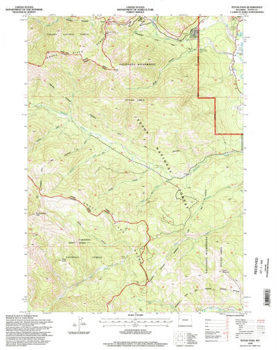 United States Geological Survey Teton Pass, WY (1996, 24000-Scale) digital map
