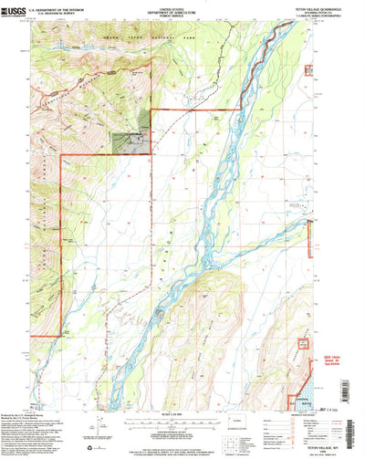 United States Geological Survey Teton Village, WY (1996, 24000-Scale) digital map