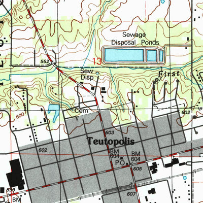 United States Geological Survey Teutopolis, IL (1998, 24000-Scale) digital map