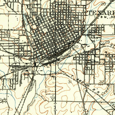 United States Geological Survey Texarkana, TX-AR (1909, 62500-Scale) digital map