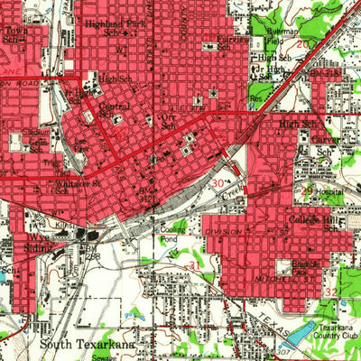 United States Geological Survey Texarkana, TX-AR (1954, 62500-Scale) digital map