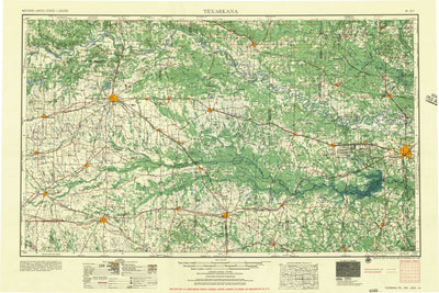 United States Geological Survey Texarkana, TX-OK-AR-LA (1956, 250000-Scale) digital map