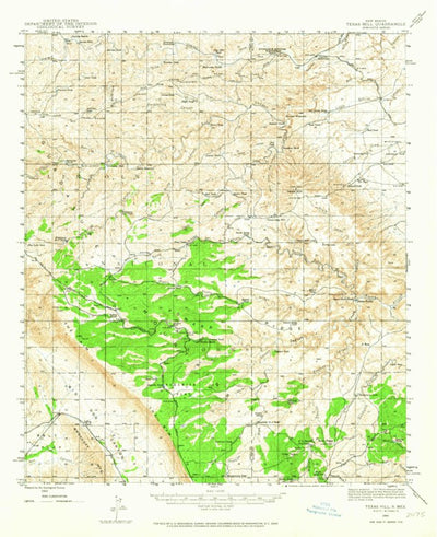 United States Geological Survey Texas Hill, NM (1943, 62500-Scale) digital map