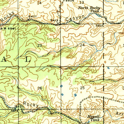United States Geological Survey Texas Hill, NM (1945, 62500-Scale) digital map