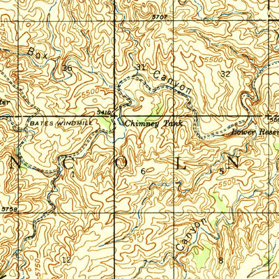 United States Geological Survey Texas Hill, NM (1945, 62500-Scale) digital map