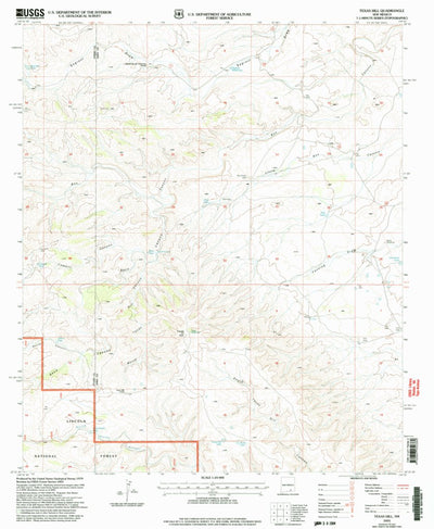 United States Geological Survey Texas Hill, NM (2001, 24000-Scale) digital map