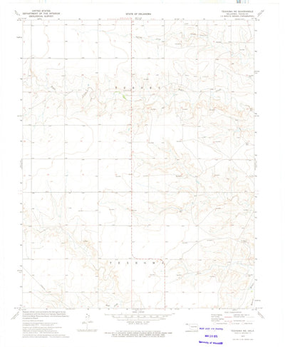 United States Geological Survey Texhoma NE, OK (1973, 24000-Scale) digital map