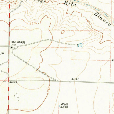United States Geological Survey Texline South, TX-NM (1970, 24000-Scale) digital map