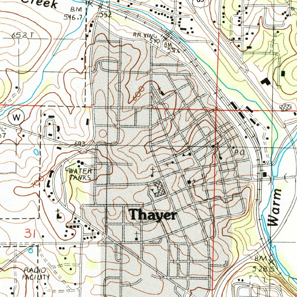Thayer Indianamap Thayer, MO (1986, 24000-Scale) Map by United States Geological Survey ...