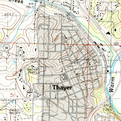 United States Geological Survey Thayer, MO (1986, 24000-Scale) digital map