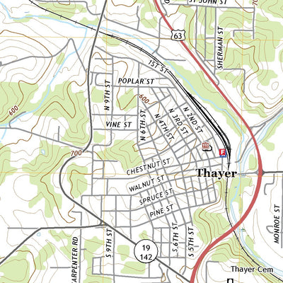 United States Geological Survey Thayer, MO (2021, 24000-Scale) digital map