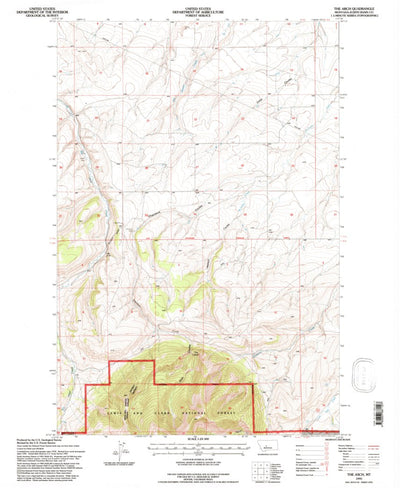 United States Geological Survey The Arch, MT (1995, 24000-Scale) digital map