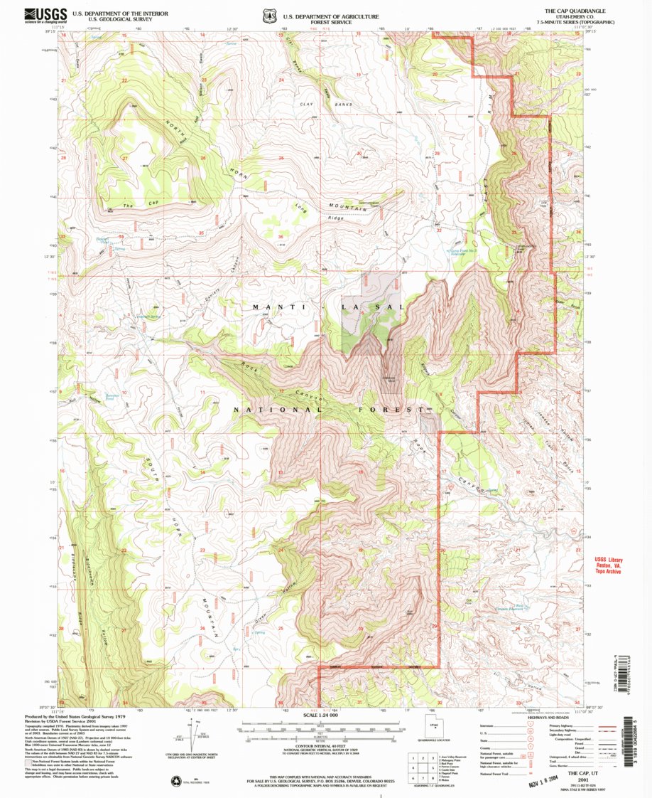 Map Scale Utah The Cap, UT (2001, 24000-Scale) Map by United States Geological Survey ...