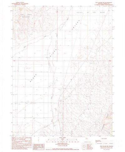 United States Geological Survey The Cedars SW, NV (1990, 24000-Scale) digital map
