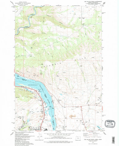 United States Geological Survey The Dalles North, OR-WA (1974, 24000-Scale) digital map