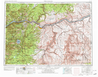 United States Geological Survey The Dalles, OR-WA (1953, 250000-Scale) digital map