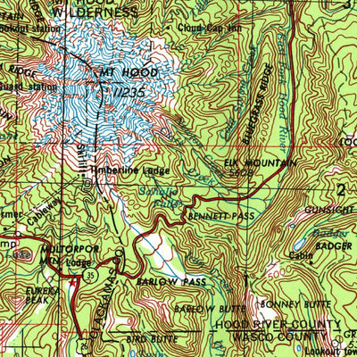 United States Geological Survey The Dalles, OR-WA (1953, 250000-Scale) digital map