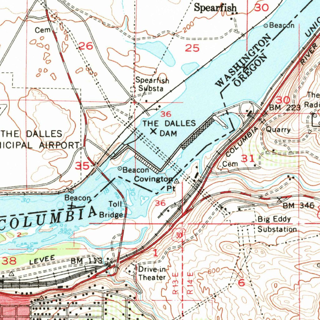 The Dalles, OR-WA (1957, 62500-Scale) Map by United States Geological ...
