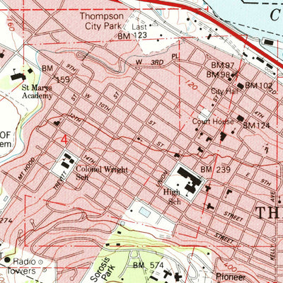 United States Geological Survey The Dalles South, OR-WA (1994, 24000-Scale) digital map