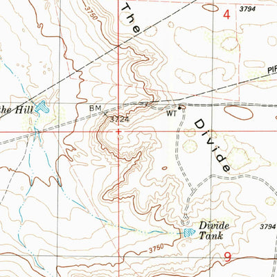 United States Geological Survey The Divide, NM (1984, 24000-Scale) digital map